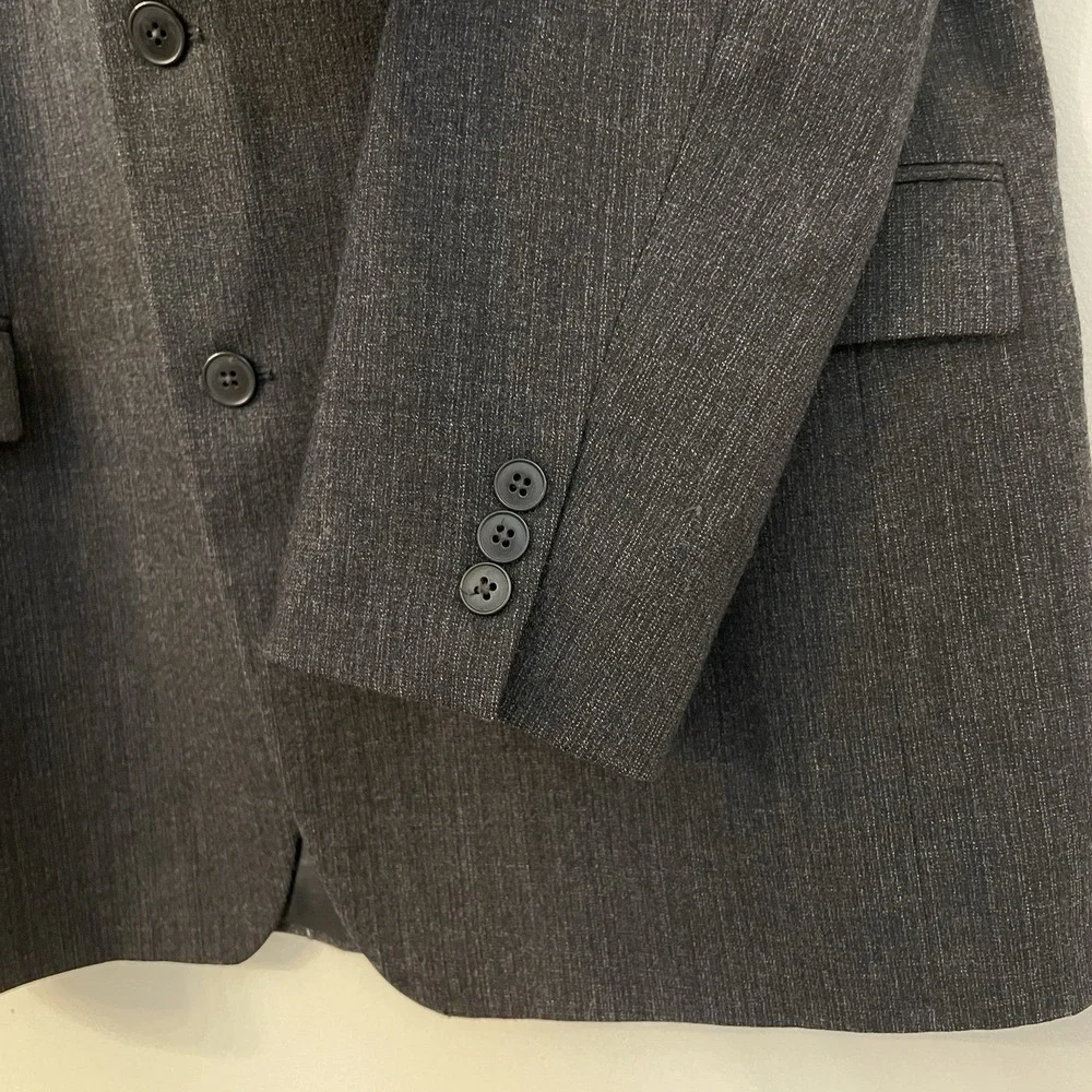 Brandini Pure Wool Blazer 41R Dark Gray Made in Canada Workwear Sport Coat